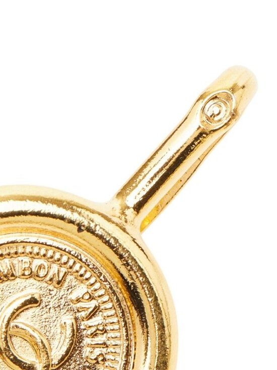 Chanel Vintage Chain Belt Gold Black Plated Leather